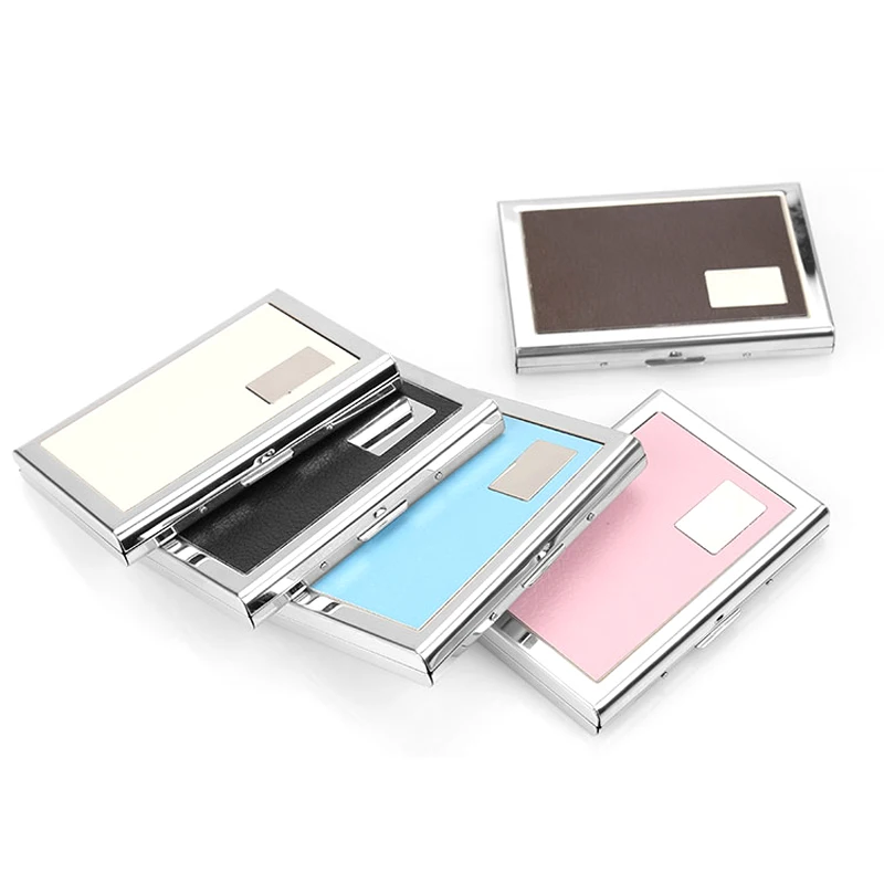 

Stainless Steel Bank Credit Card Holder For Men Anti Protect Travel ID Cardholder Women Rfid Wallet Metal Case Porte Carte