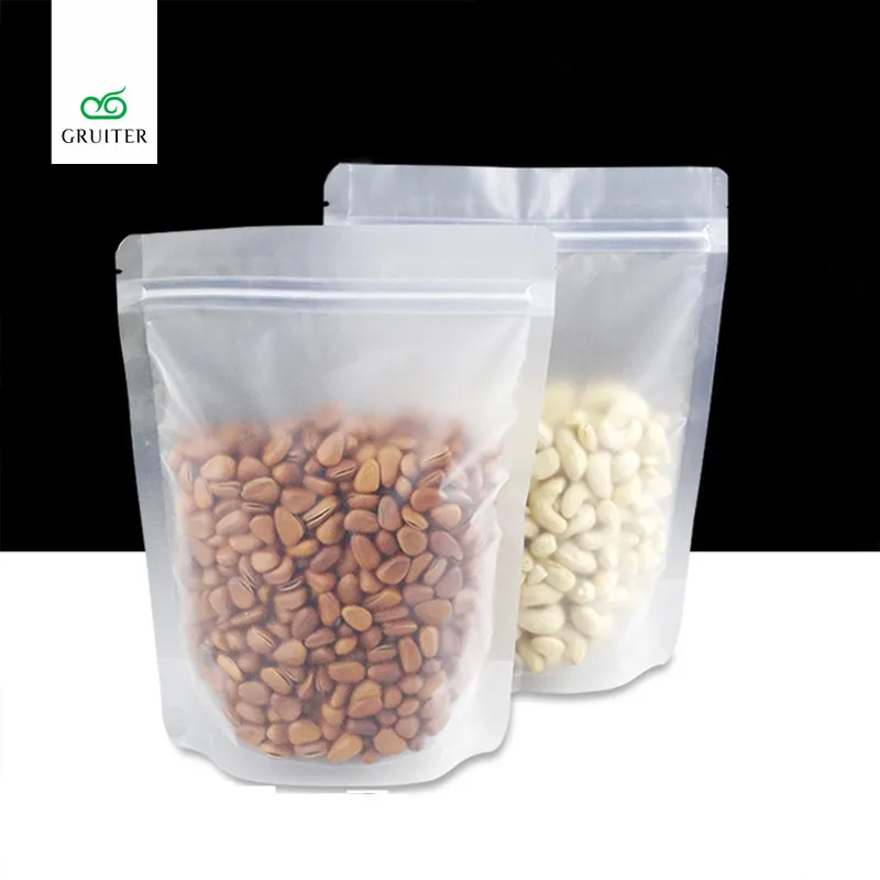 

100x Clear Stand Up Matte Resealable Grain Baking Package Pouches Storage ZipLock Bag Coffee/Herbs/Drink Plastic Bag 12x20cm