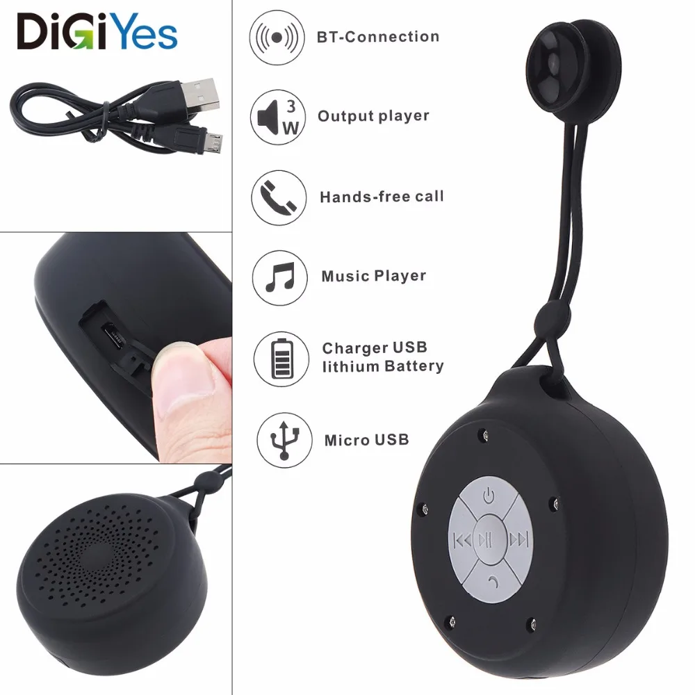 Мини Bluetooth Динамик всасывания Vup Беспроводной душ Портативный с RDA V4.2 и