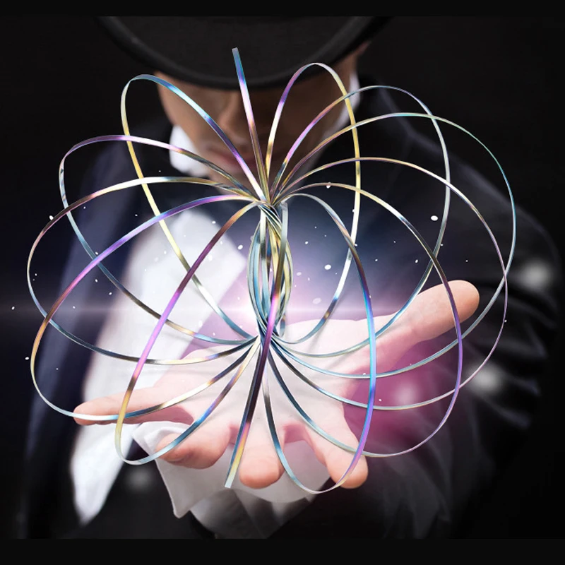3D потока кольцо кинетическая Пружинные игрушки Spinner Металлический против