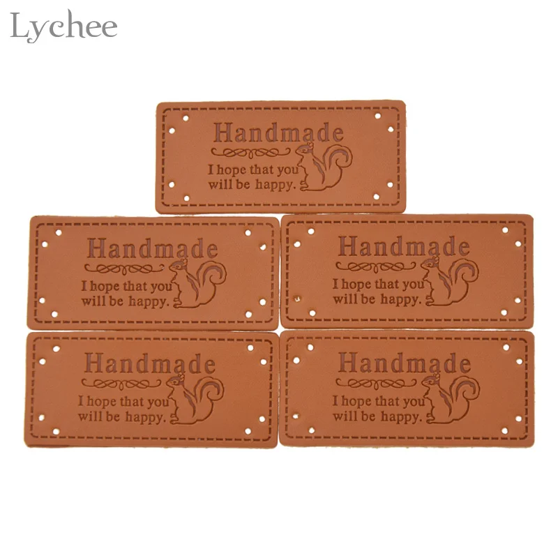 Этикетки для одежды Lychee Life из искусственной кожи 5 шт.|tags for clothes|leather taghandmade label |
