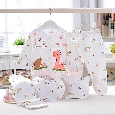 

5pc Cotton Newborn Baby clothes Sets 0-3 Month boy girls underwear Long Pants