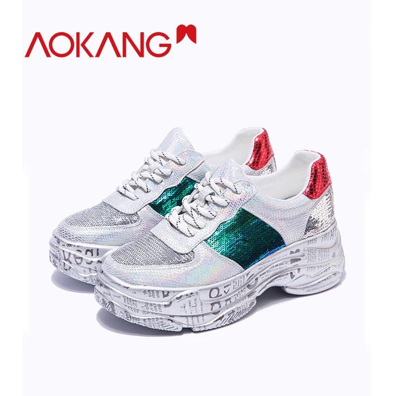 Женская Повседневная обувь AOKANG удобная на платформе с сетчатым верхом