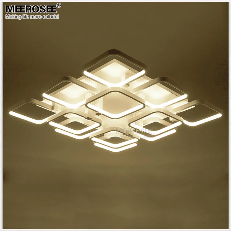 Square LED Chandelier Lighting Surface Mounted White Acrylic Lamp For Living Room lamparas de Techo Home | Лампы и освещение