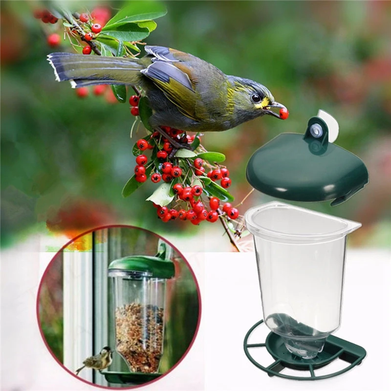 Автоматическая кормушка для диких птиц на присоске 26 _ 30|bird seed feeder|automatic feedingfeeder