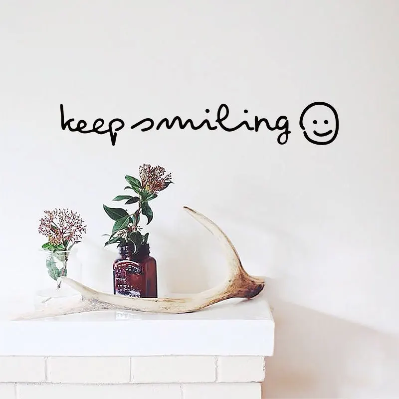 Стикеры с надписью Keep Smile Inspiration настенные наклейки для гостиной спальни детской