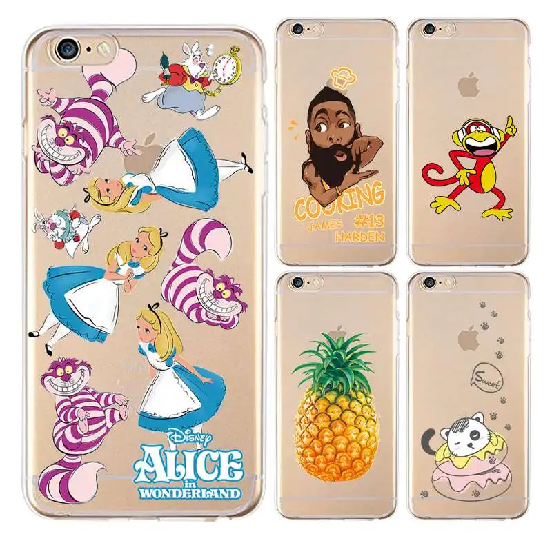 Princess Soft Clear TPU Phone Case For iPhone 4/4s 5 5s 6 6plus 7 8plus x Printed Pineapple Coque Cover Free Shipping | Мобильные