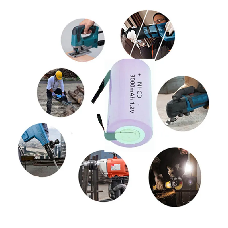 20 шт. Высококачественные аккумуляторы Sub SC Battry 1.2 В с контактной пластиной 3000 Mah для электрических инструментов.