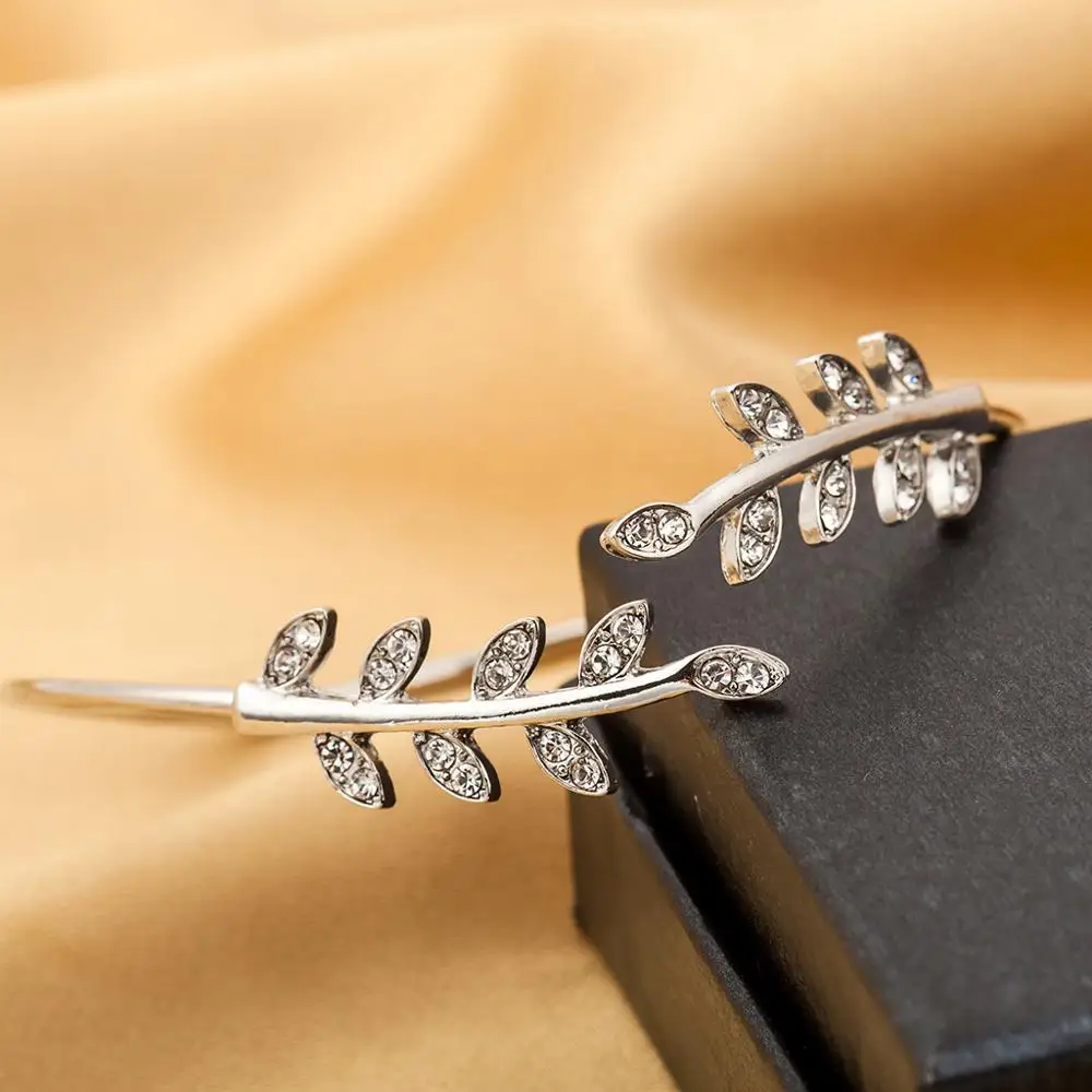 Женский браслет с двойными листьями Классический золотистый регулируемый на