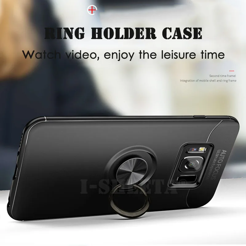 For Samsung Galaxy S8 Plus 360 Magnetic Bracket Finger Holder Stand Matte Soft TPU Case S7 Edge J2 J5 J7 Prime G530 |