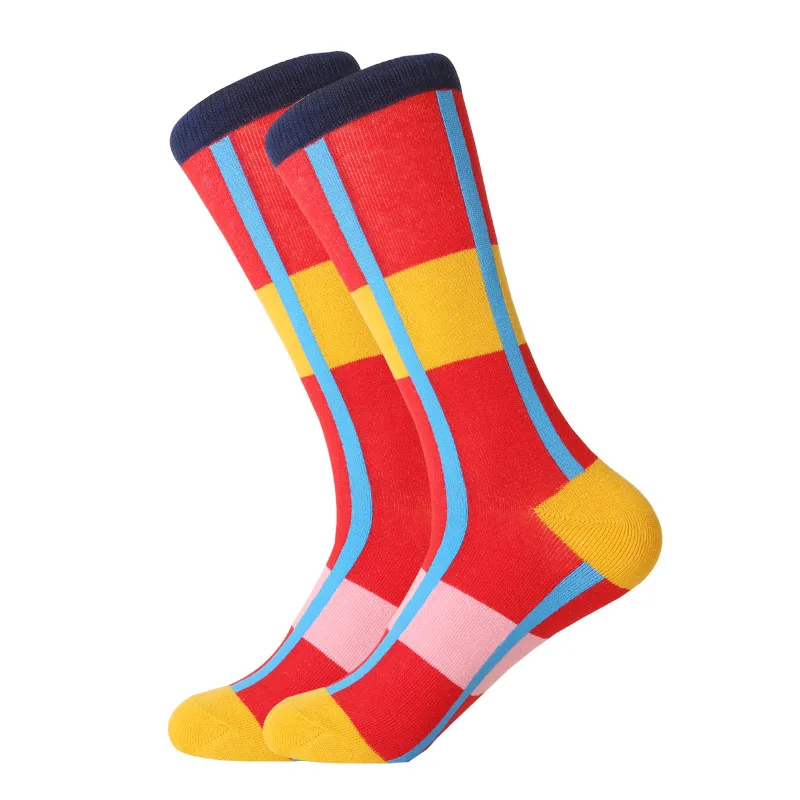 LETSBUY drop shipping latest fashion men's combed cotton socks novelty dress casual crew wedding socks