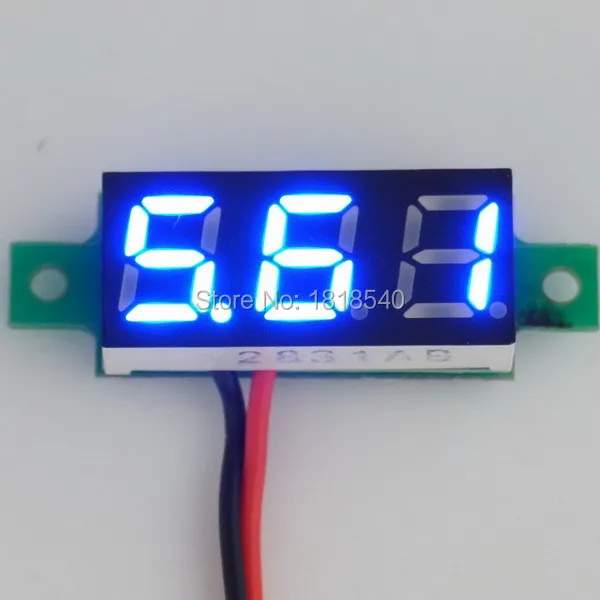 100 шт./лот синий 0.28 &quot мини 2 провод DC вольтметр 2.50 ~ 30 В цифровой дисплей манометр