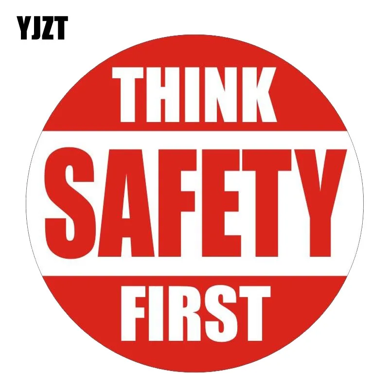 

YJZT 15CM*15CM Personality Funny Think Safety First Car Sticker Decal PVC 12-0444