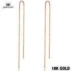 18 к Серьги из чистого золота, прямые длинные серьги стильные модные простые классические индивидуальные ювелирные изделия для женщин и девушек, новая распродажа, хорошие серьги