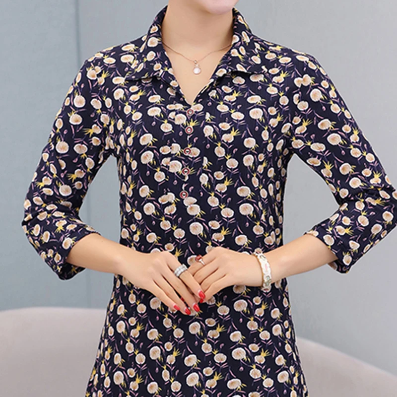 2019 женская летняя новая свободная рубашка большого размера модная с принтом