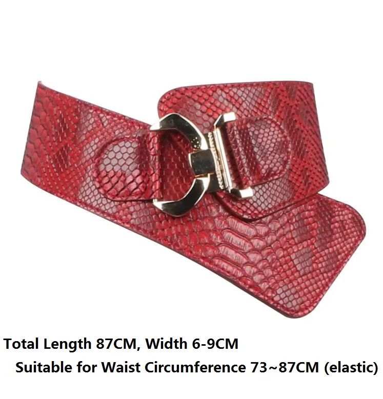 Size 87cm TOTRUST женский пояс-кушак широкий пояс эластичный Ретро дизайн женский ремень тонкий корсет пояс женский для джинсов - Цвет: Size 87cm