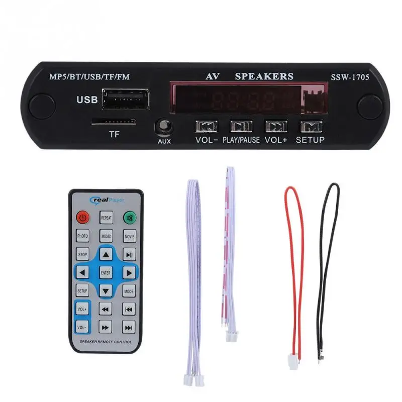 1280*720 HD MP5 плеер SSD стерео Bluetooth 4,2 MP5 плеер с FM/AUX вход/Spp пульт дистанционного управления Поддержка приложения - Цвет: Черный
