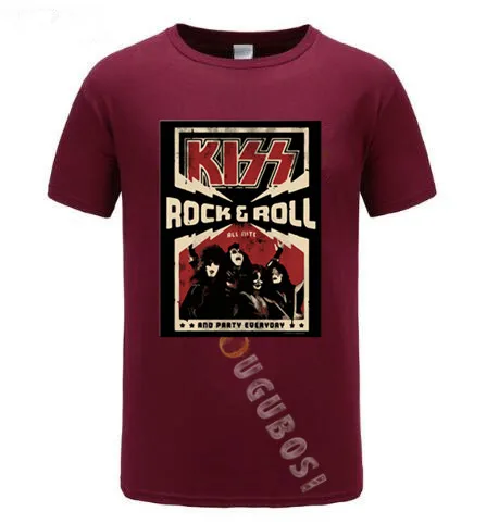 Мужская футболка KISS Rock &amp Roll повседневная черная с надписью All Nite вечерние Новое