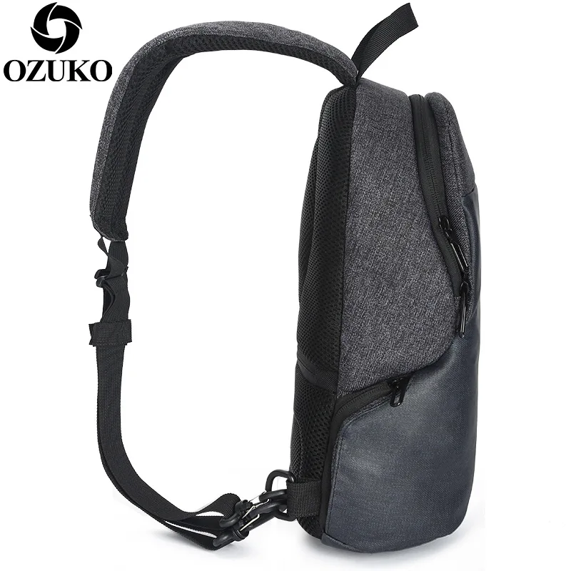 Ozuko, многофункциональные, для мужчин, зарядка через usb, нагрудный пакет, для путешествий, для женщин, мессенджеры, сумки через плечо, спортивные, мужские, на плечо, Siling Bag