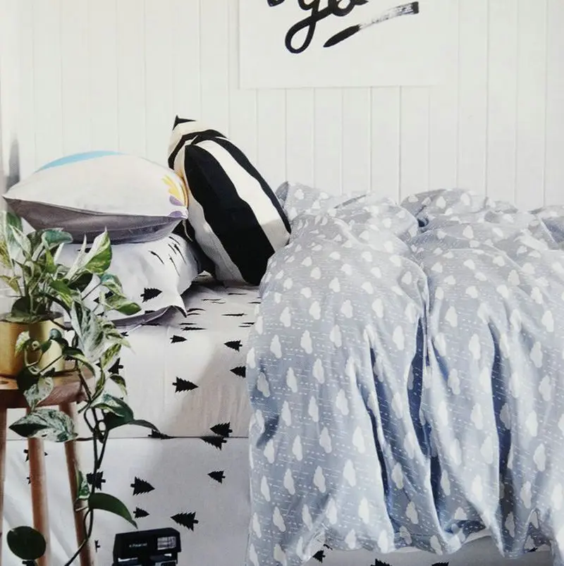 Новое поступление 100% хлопок твила ткань для шитья с облаками деревьями стеганая