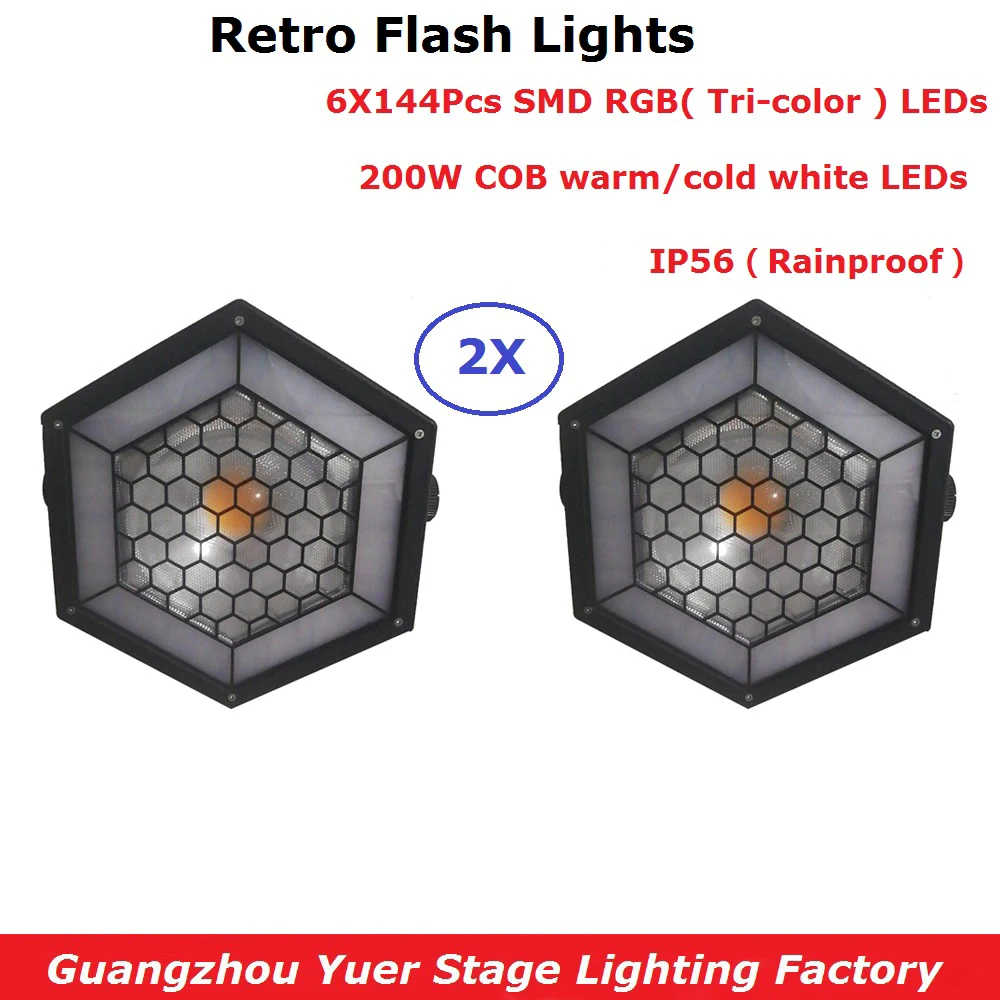 Ретро вспышка 200 Вт COB Par свет с 6X144Pcs SMD 5050 СИД плоский DMX 512 диско профессиональный