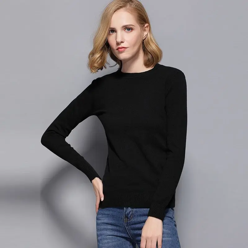 Новинка 2018 женский осенне-зимний теплый свитер модные однотонные пуловеры