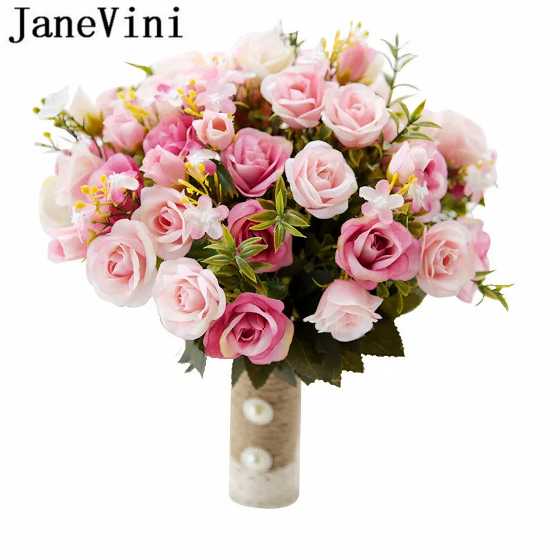 

Искусственный Шелковый букет из цветов для невесты, цветочный букет невесты, букет подружки невесты, корсажный цветок 2018