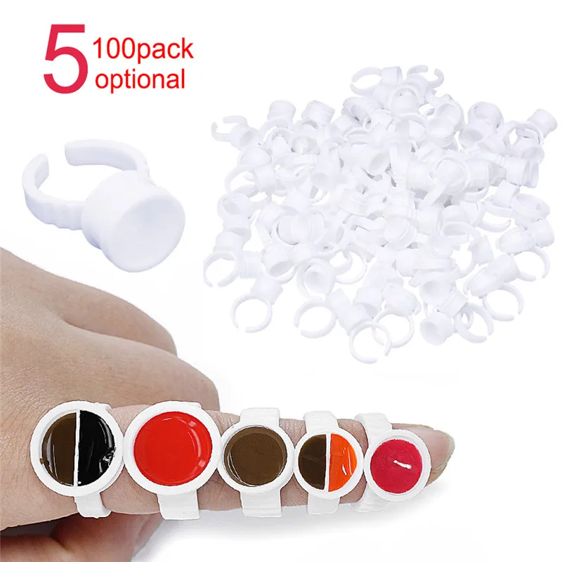 100 штук упак. одноразовые ресницы для наращивания клей кольцо ресниц поддон