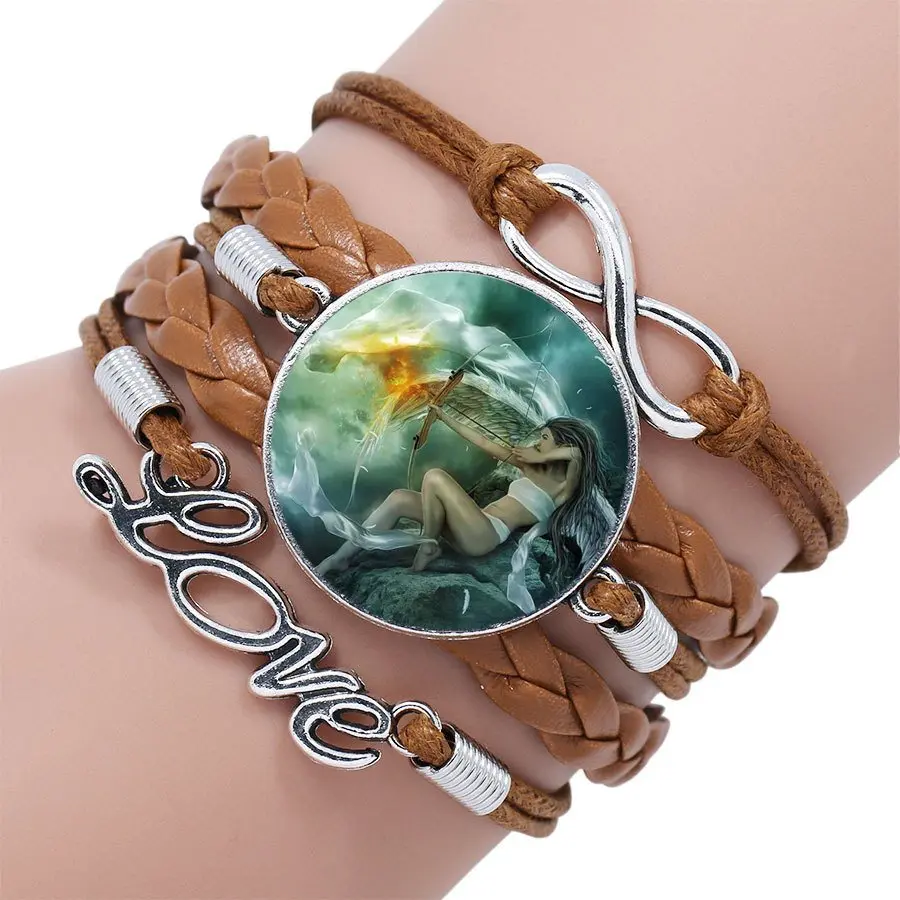 Бижутерия для детей классический стеклянный Многослойный черный/коричневый