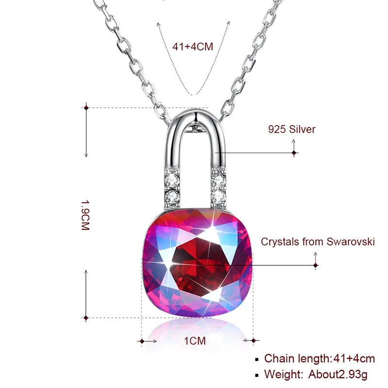 Женский кулон с кристаллами Swarovski LEKANI большие стразы в форме замка серебро 925