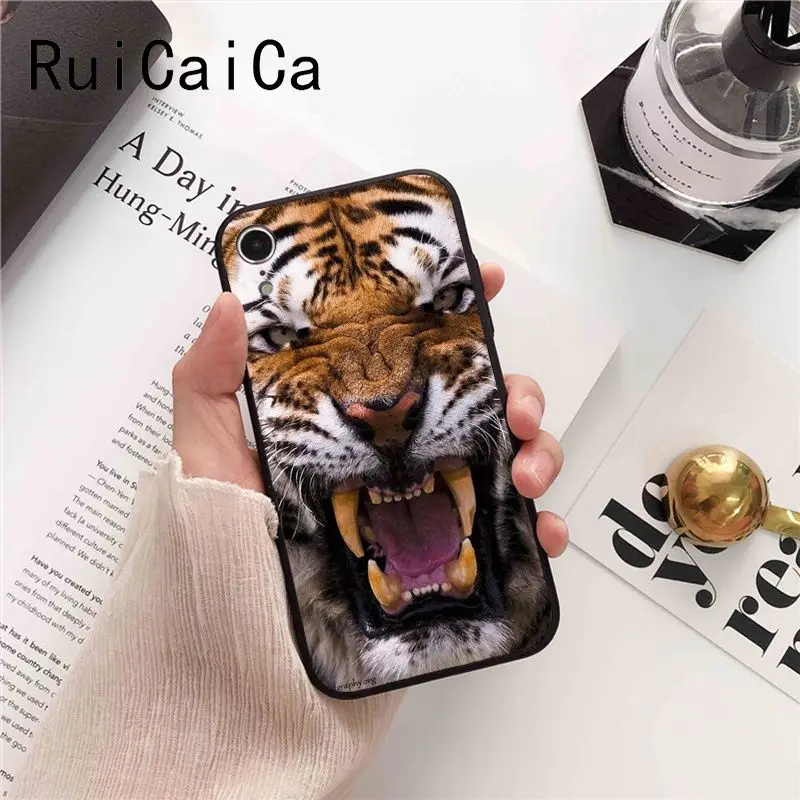 Модный Цветной милый чехол для телефона Ruicaica tiger iPhone 5 5Sx 6 7 7plus 8 8Plus X XS MAX XR 10 |