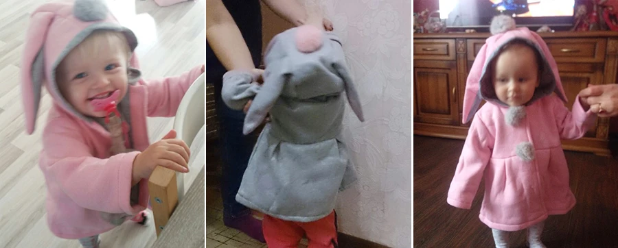 Пальто для маленьких девочек новые осенние милые топы с капюшоном и заячьими ушками, детская теплая куртка, верхняя одежда и пальто, одежда для детей одежда для малышей пальто для девочек