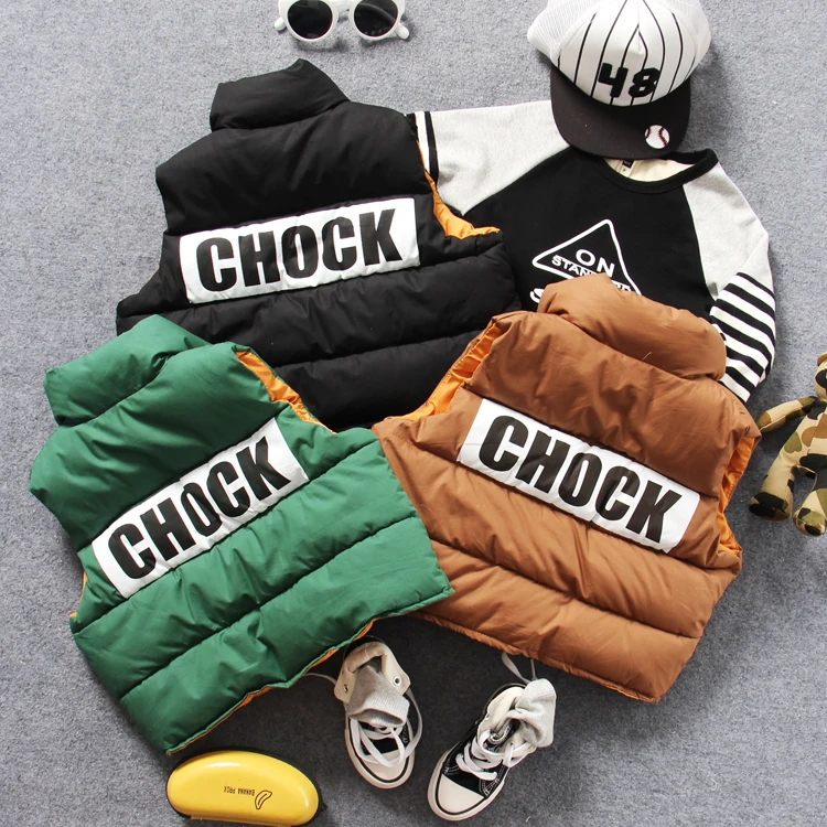 Только жилет новинка 2017 Осень зима модный теплый с надписью и хлопковой