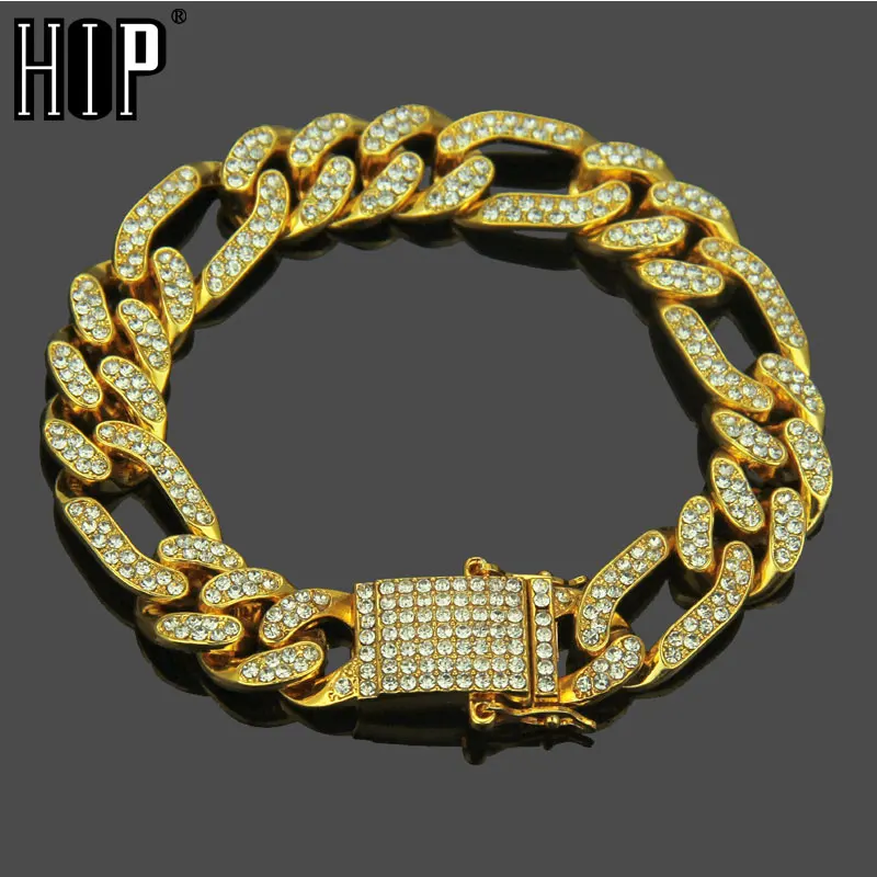 Хип хоп Bling Iced Out Butterfly застежки Полный AAA кристалл проложить мужской Браслет