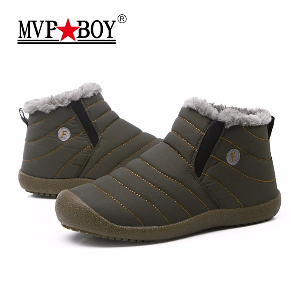 MVP BOY Big Size Winter Men Snow Shoes Man Boot Lightweight Ankle Boots Warm Waterproof Mens Rain 2017 New Furry | Обувь