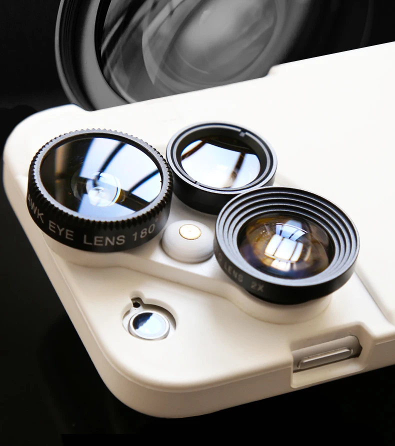 Heyytle 4 в 1 чехол для мобильного телефона, чехол для iPhone X 8 7 6S 6 Plus, Широкоугольный макро объектив рыбий глаз, черный чехол