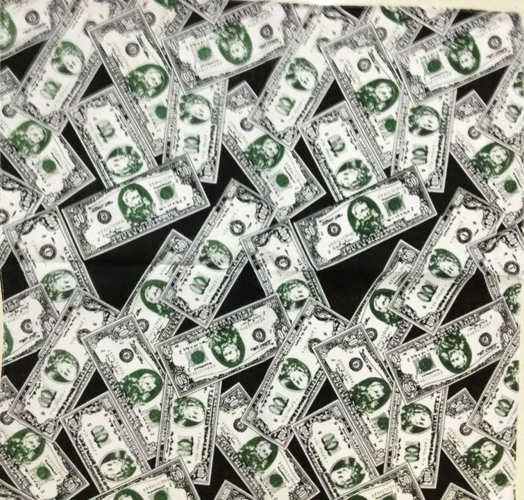 Бандана из 100% хлопка с принтом долларов головной убор шарф 55 см * шейный платок