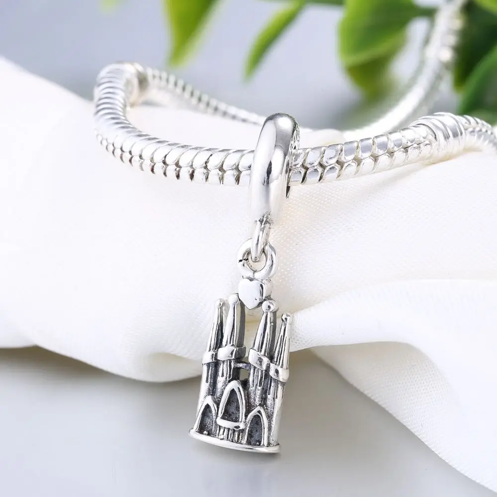 WYBEADS Fine 925 пробы Серебряный Sagrada Familia талисманы Кулон Европейский бисера Fit Браслет