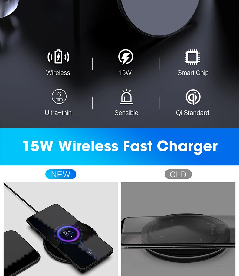 15 Вт QI Беспроводное быстрое зарядное устройство usb tpye c QC 3,0 Быстрая зарядка для iphone samsung s9 мобильный телефон airpods pro 2 SIKAI Dual 30 Вт