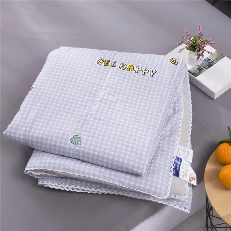 Leaf Pattern Soft Skin-friendly Summer Duvet Washed Cotton Thin Quilt Children Adults Duvet Pillowcase Wholesale(200x230cm