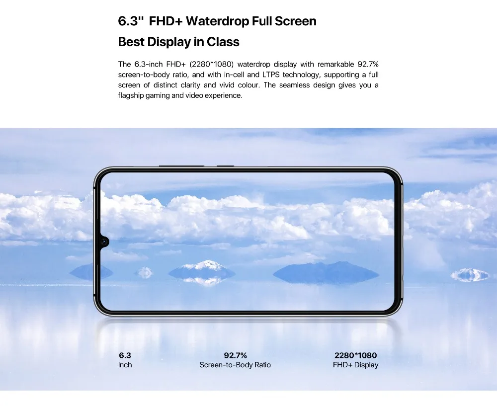 Мобильный телефон UMIDIGI A5 PRO Android 9,0, четыре ядра, 4 Гб ОЗУ, 32 ГБ, 6,3 дюйма, FHD+ 16 Мп, тройная камера, 4150 мА/ч, смартфон 4G Celular