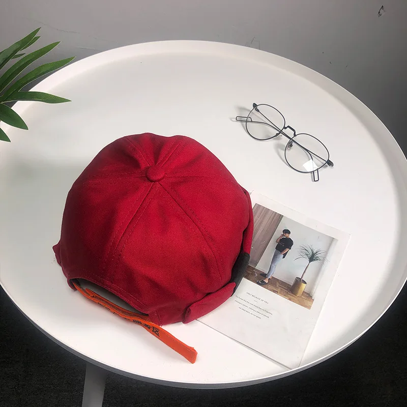 Skullies Beanies Wo мужские шапки-бини, новинка, одноцветная хлопковая Повседневная шапка, шапка бини с черепом, тыква, Ретро стиль, темно-синие мужские шапки без полей