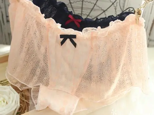 100% настоящие фотографии милые кружевные трусы-боксеры в стиле Лолиты нижнее