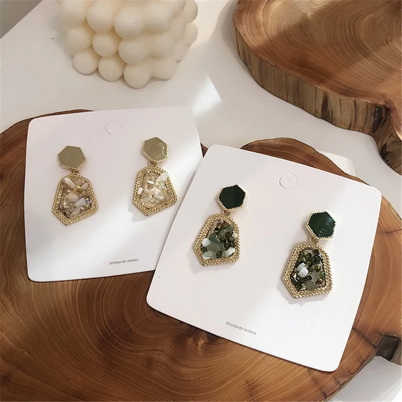 Женские винтажные серьги подвески с кристаллами элегантные металлические