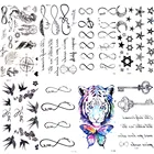 Черная Бесконечность слова компас временная татуировка наклейка для женщин боди-пальцы искусство Водонепроницаемая Татуировка детская рука тату для детей