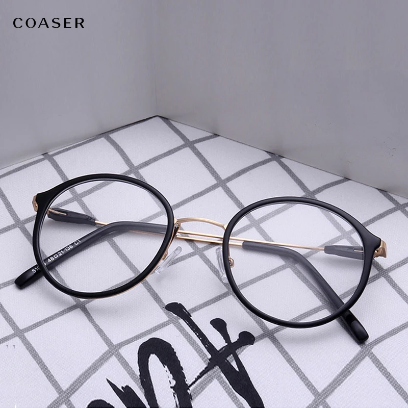 В винтажном стиле С модным металлическим TR90 очки для женщин ультра светильник