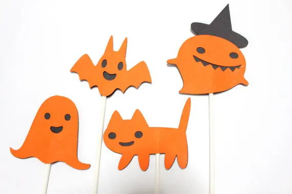 

Halloween Monster Cupcake Toppers Party Bachelorette birthday Wedding Bridal baby Shower Night food picks