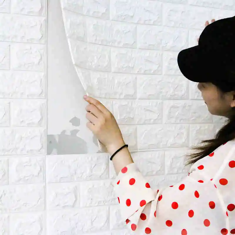 DIY наклейки на кирпичные стены 3D самоклеющиеся обои для украшения спальни