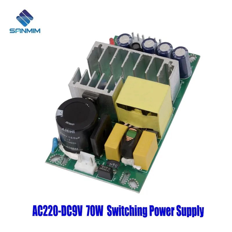 Фото SANMIN AC220V-DC9V 8A 70 Вт источник питания изолированный Переключатель Блок питания от 220 до 9 в голая плата GPT70A9V №1
