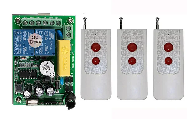 AC220V 2CH 1000m Long Range Wireless RF Remote Control Switch Transmitter+Receiver for Appliances Gate Garage Door | Обустройство